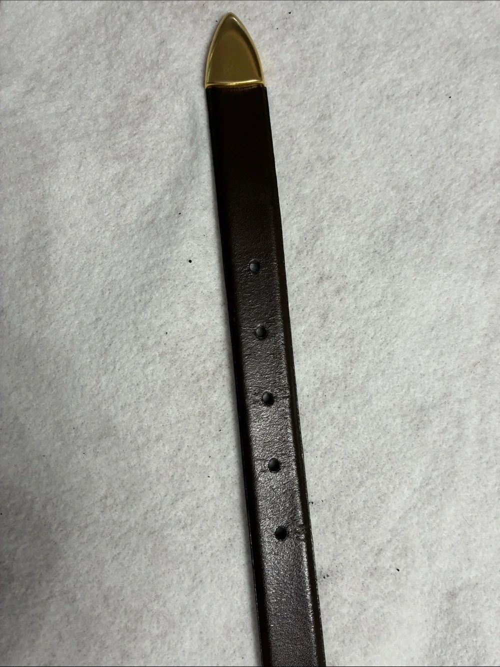 Women’ Dark Brown Leather Belt with Gold Buckle. Vintage the Ritz Accessory Coll